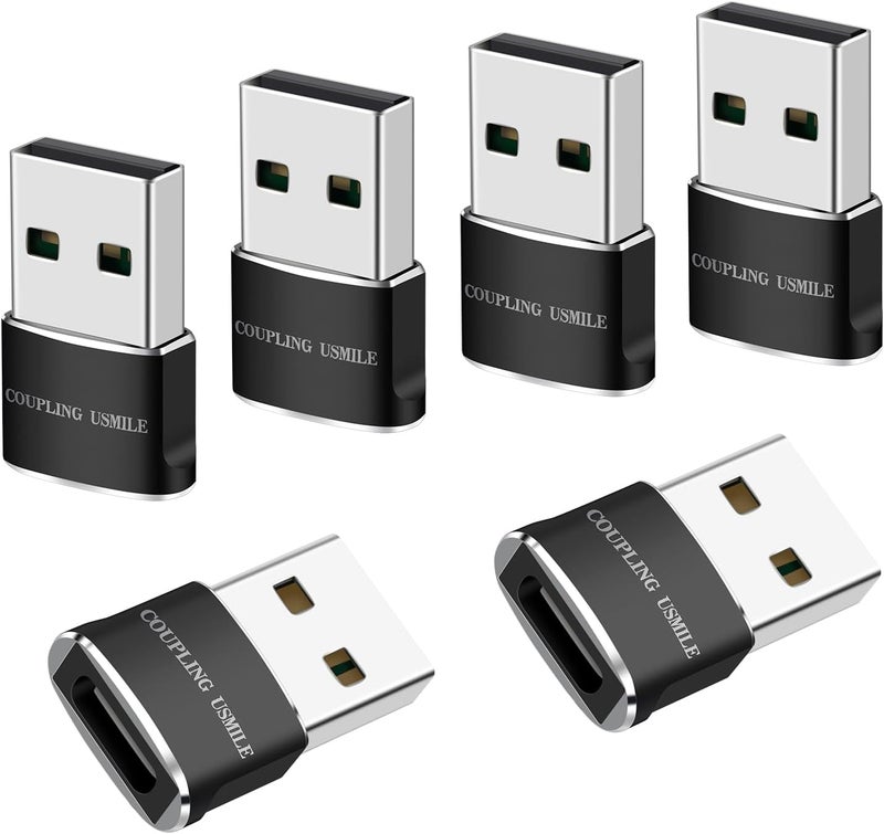 COUPLING USMILE USB to USB C Adapter 4 Packs for iPhone Fast Charging, Transfer and Type C OTG Convert. USBC to A Compatible with iPhone 17/16/15 Plus Pro Max,iPad Pro Air 7/6/5 Almost USB Devices - Image 1